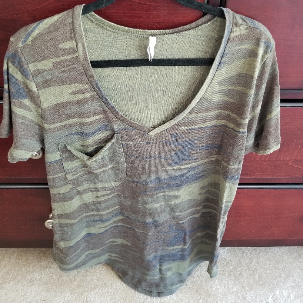 Z Supply camo v-neck tee